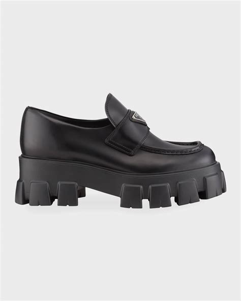 prada monolith platform loafers